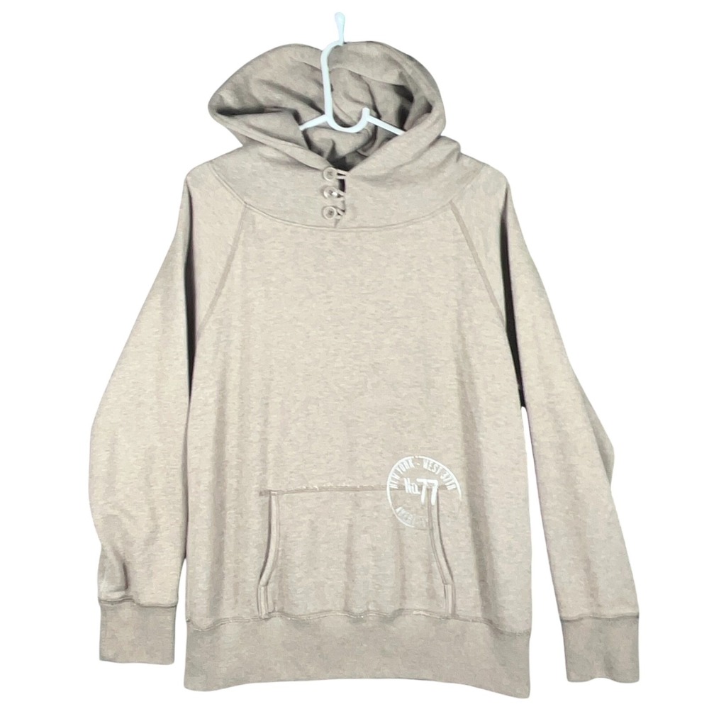 American Eagle Outfitters Men's L Distressed Tan Hoodie Pullover Long Sleeve